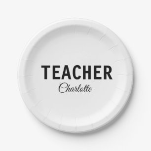 Plato De Papel Soy profesor escuela Universidad agregue su nombre