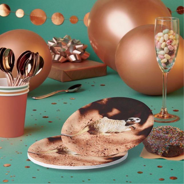 Plato De Papel Soy Un Meerkat Que Cavas, Placas Fiestas De Papel (Multi)