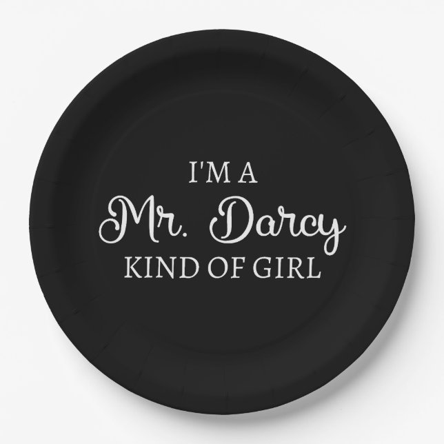 Plato De Papel Soy un Sr. Darcy Tipo de Chica I (Anverso)