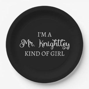 Plato De Papel Soy un Sr. Knightley Tipo de Chica I