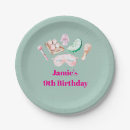 Plato De Papel Spa Day Kid's Party Paper Plate
