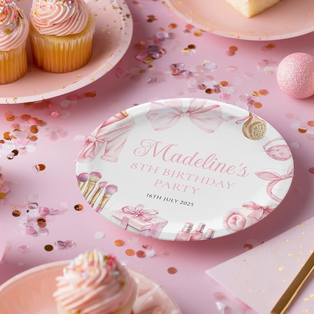 Plato De Papel Spa Party Pink Birthday Party (Subido por el creador)