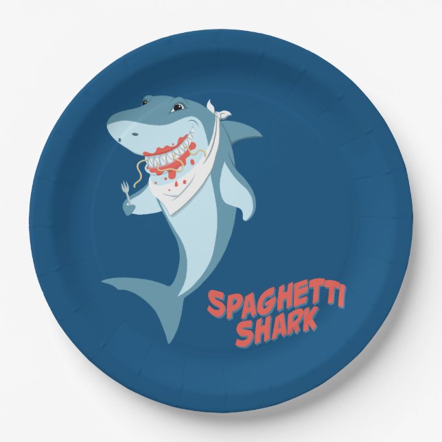 Plato De Papel Spaghetti Shark (Anverso)