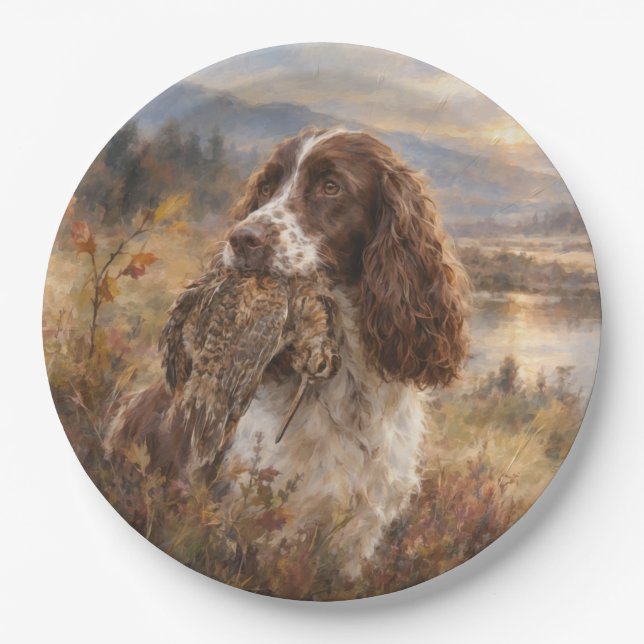 Plato De Papel Spaniel de Springer Inglés (Anverso)