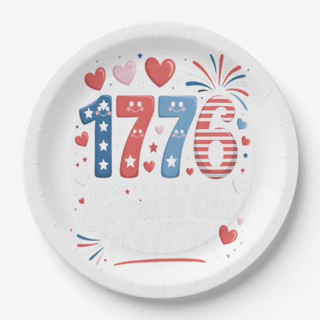 Plato De Papel Sparkle Like It's 1776 (Anverso)