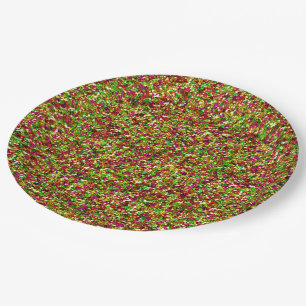 Plato De Papel Sparkles-PLATOS DE PAPEL rosado-verde