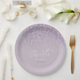 Plato De Papel Sparkles Sweet 16 Mauve ID912