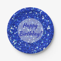 Sparkly Royal Blue Purpurina mira feliz cumpleaños
