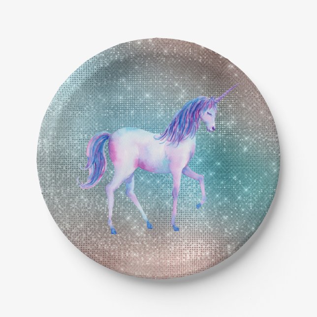 Plato De Papel Sparkly Unicorn (Anverso)