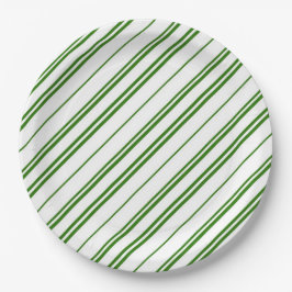 Plato De Papel Spearmint Candy Cane Christmas Stripes