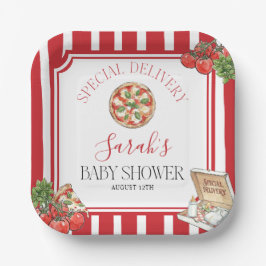 Plato De Papel Special Delivery Italian Baby Shower 