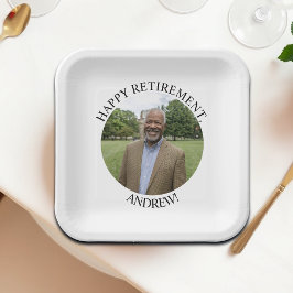 Plato De Papel Special Photo Elegant Retirement Party