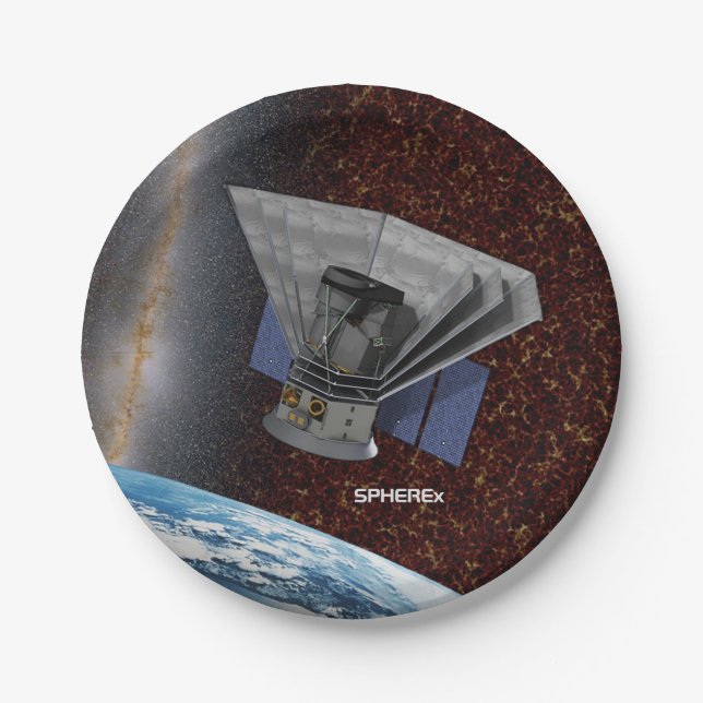 Plato De Papel SPHEREx Galaxy Hunter Spacecraft (Anverso)