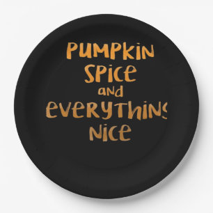 Plato De Papel Spice De Calabaza Y Todo El Diseño De Leche Agrada