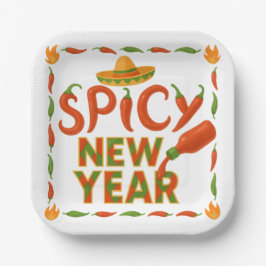 Plato De Papel Spicy New Year