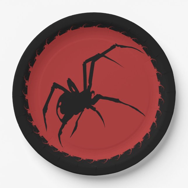 Plato De Papel Spider de viuda negra (Anverso)