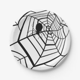 Plato De Papel Spider Web - Halloween - Placa de papel