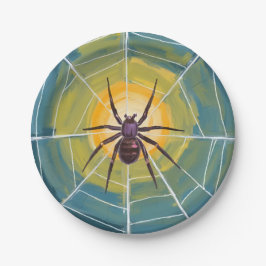 Plato De Papel Spider Web Spooky Halloween Party