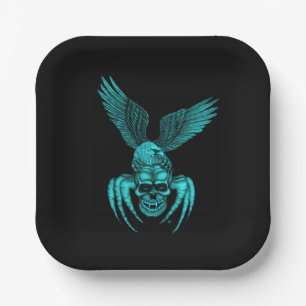 Plato De Papel Spiderskull con águila