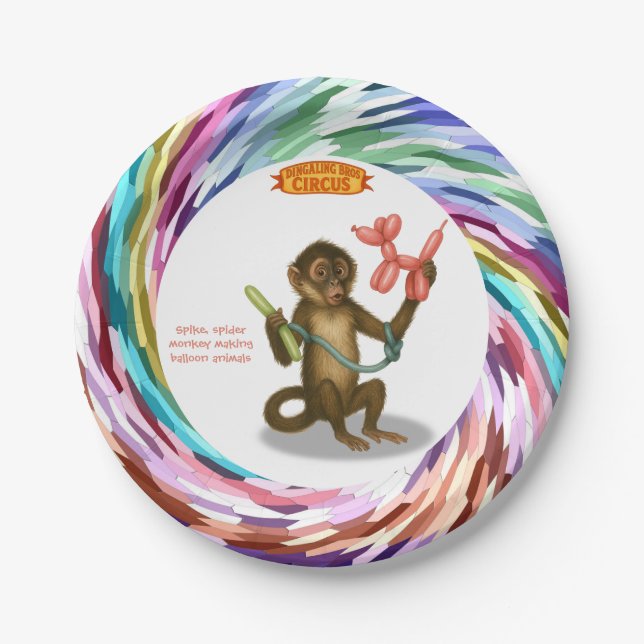 Plato De Papel Spike's balloon monkey magic (Anverso)