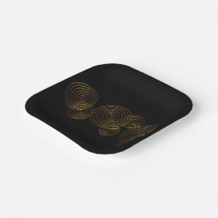 Plato De Papel Spiral Símbolo celta oro metálico