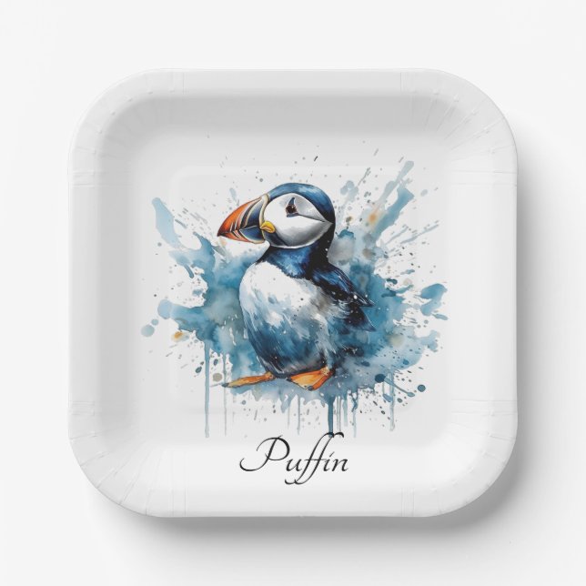 Plato De Papel Splash de aleta, personalizado (Anverso)