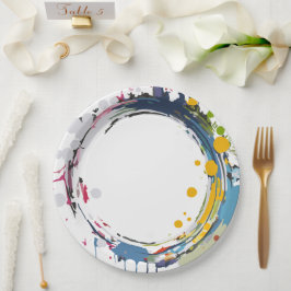 Plato De Papel Splash de color