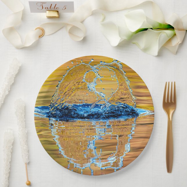 Plato De Papel Splash en la noche de otoño (Boda)