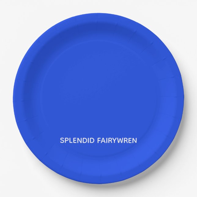 Plato De Papel Splendid Fairywren Blue Color Name (Anverso)