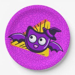 Plato De Papel Spooktacular Bats Halloween Plates - Purple