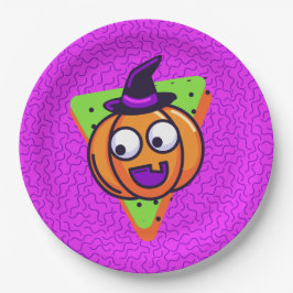 Plato De Papel Spooktacular Pumpkin Halloween Plates - Purple