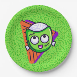 Plato De Papel Spooktacular Zombie Halloween Plates - Green