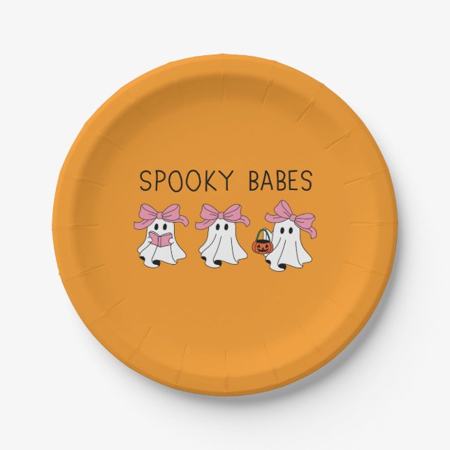 Plato De Papel Spooky babes cute ghost (Anverso)