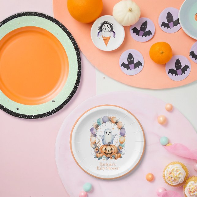 Plato De Papel Spooky Cute Baby Shower (Subido por el creador)