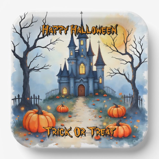 Plato De Papel Spooky Cute Trendy Halloween Collection (Anverso)