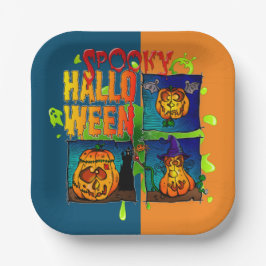 Plato De Papel Spooky Halloween