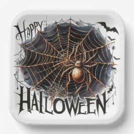 Plato De Papel Spooky Spider Web Halloween Paper Plate