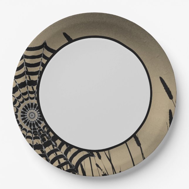 Plato De Papel Spooky Spiderweb (Anverso)