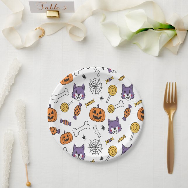 Plato De Papel Spooky Werewolf Halloween Vibes (Boda)