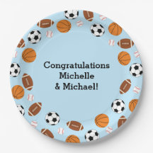 Sports Baby Shower Co-ed Theme Boy Blue