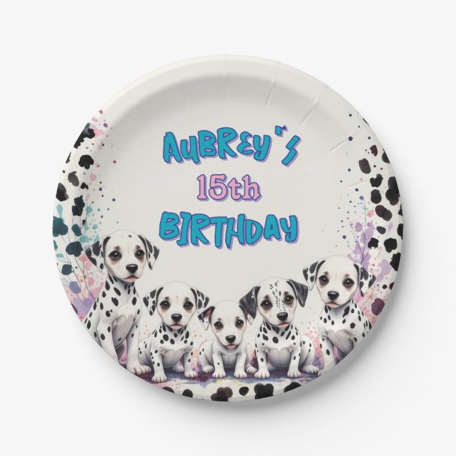 Plato De Papel Spot-tacular Dalmatian Puppy Birthday Party (Anverso)