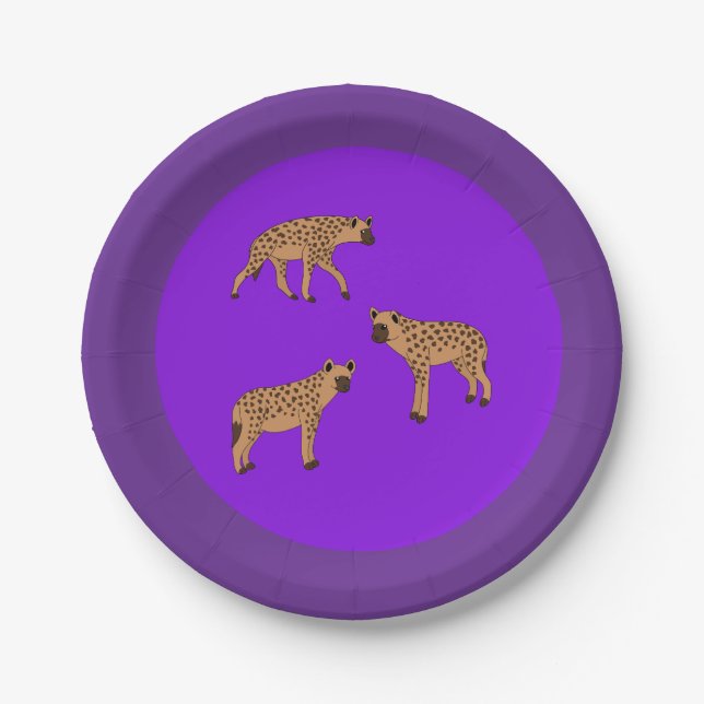 Plato De Papel Spotted Hyenas (Anverso)