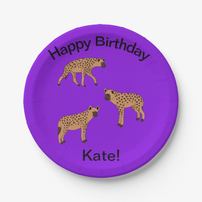 Plato De Papel Spotted Hyenas (Anverso)