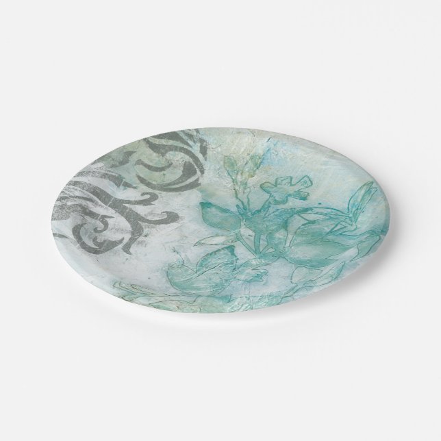 Plato De Papel Spray de flores II (Angular)