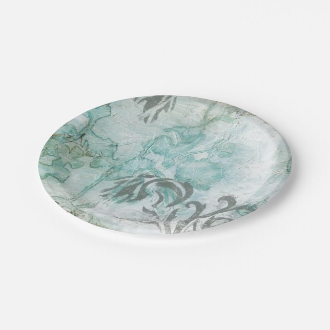 Plato De Papel Spray de flores no embellecido III (Angular)