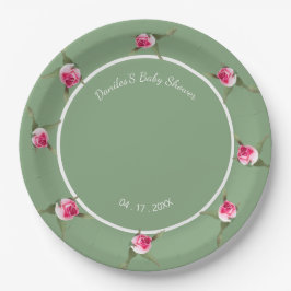 Plato De Papel Spray floral personalizado