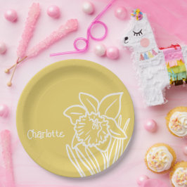 Plato De Papel Spring Daffodil