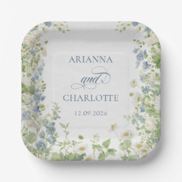 Plato De Papel Spring Garden Floral Wedding Paper Plates