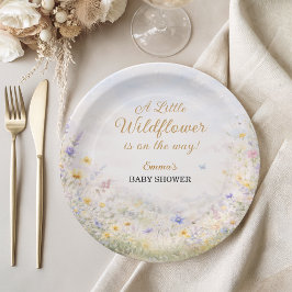 Plato De Papel Spring Meadow Wildflower Pastel Garden Floral