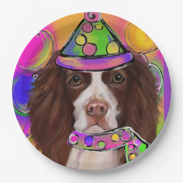 Plato De Papel Springer Spaniel Inglés             (Anverso)